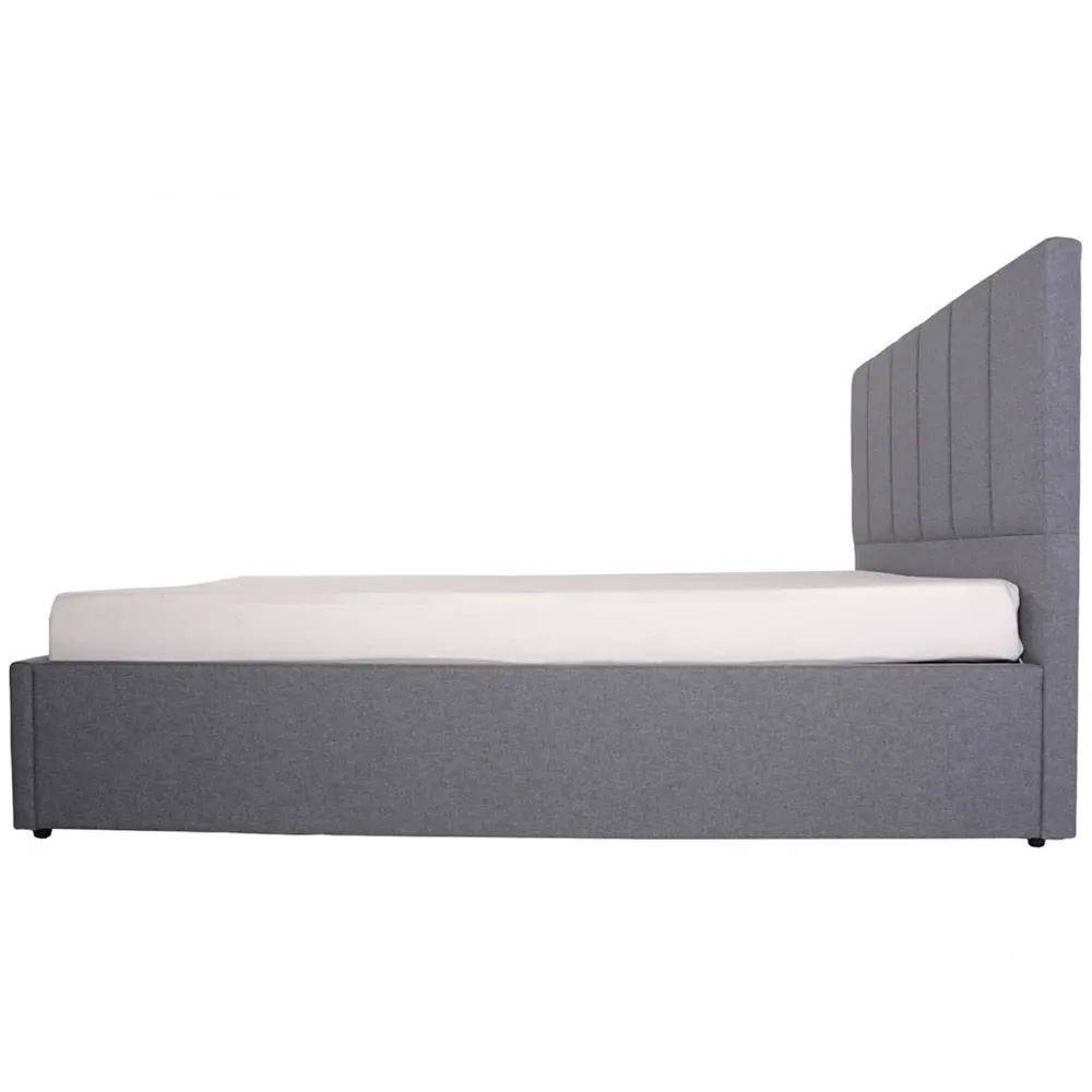 Waltz Double Ottoman Bed with Storage - Grey, Fabric