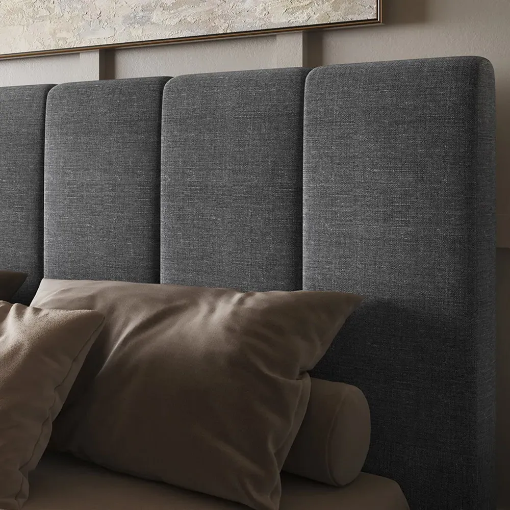 Waltz Double Ottoman Bed with Storage - Grey, Fabric