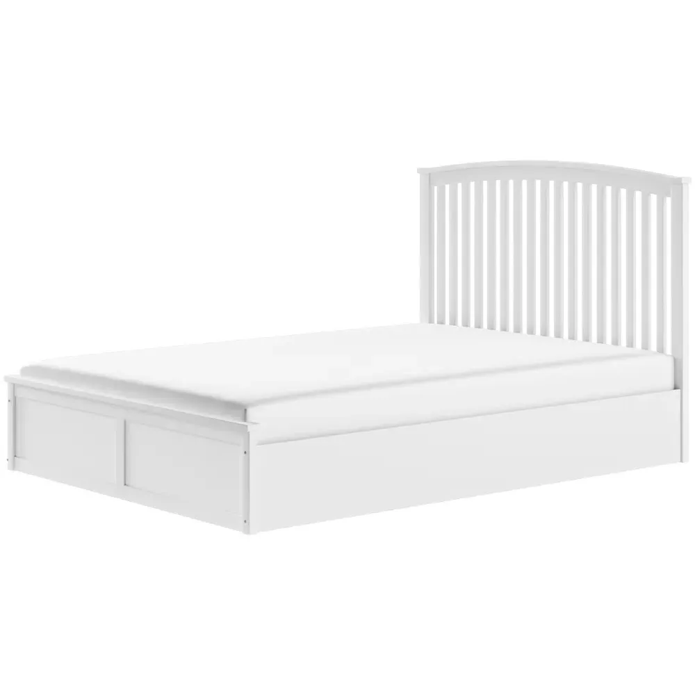 Wharfedale King Size Ottoman Bed with Storage - White