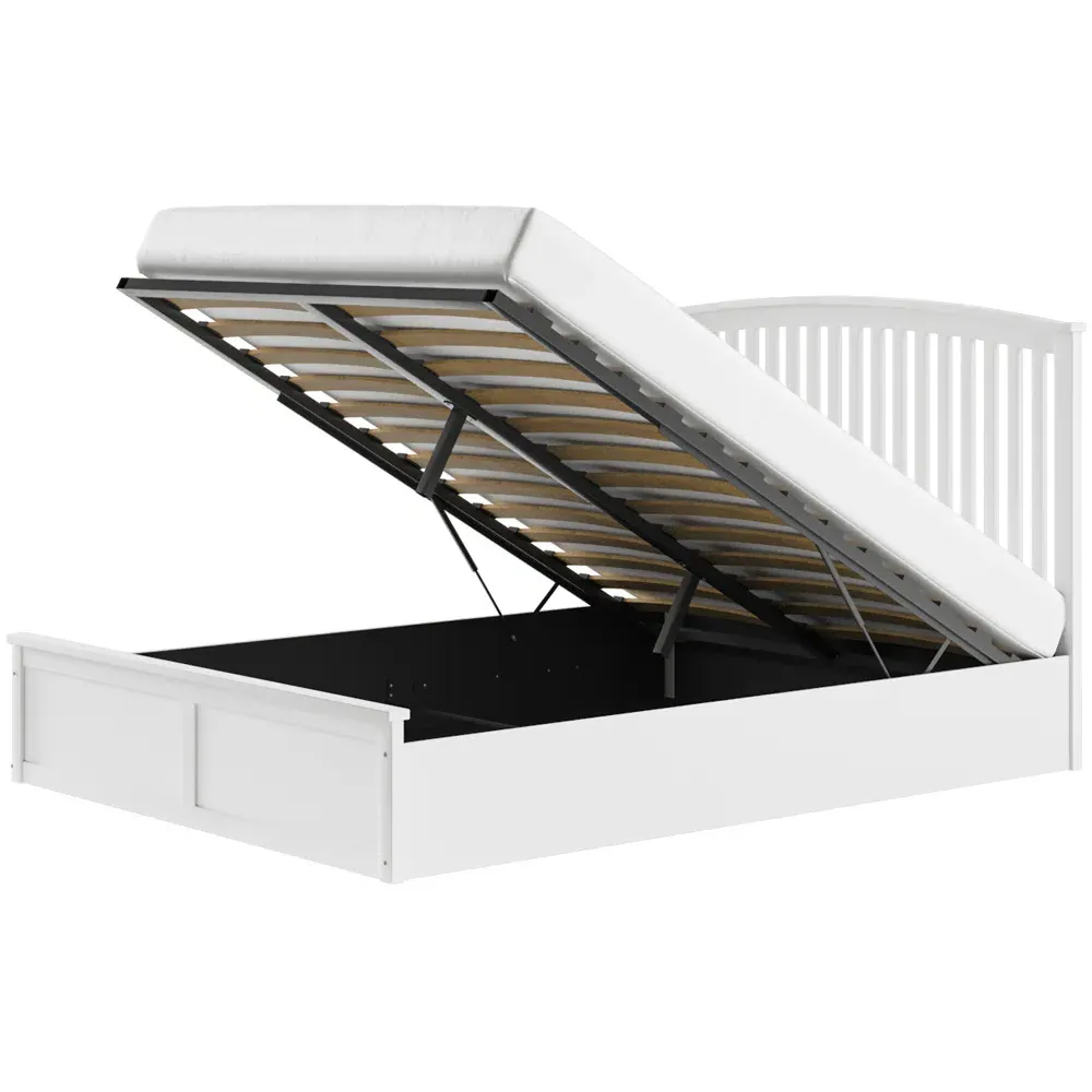 Wharfedale King Size Ottoman Bed with Storage - White