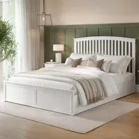 Wharfedale King Size Ottoman Bed with Storage - White
