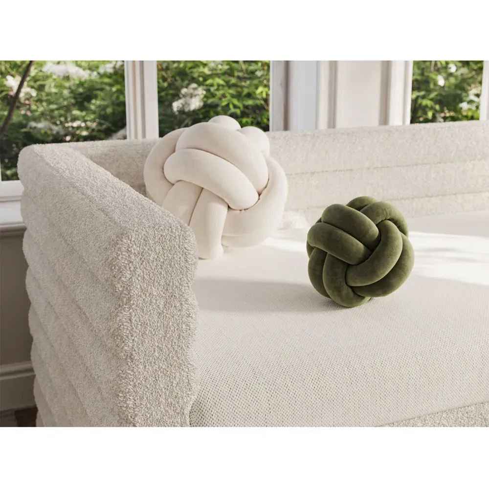 Yuma Single Guest Bed with Trundle - Cream, Boucle