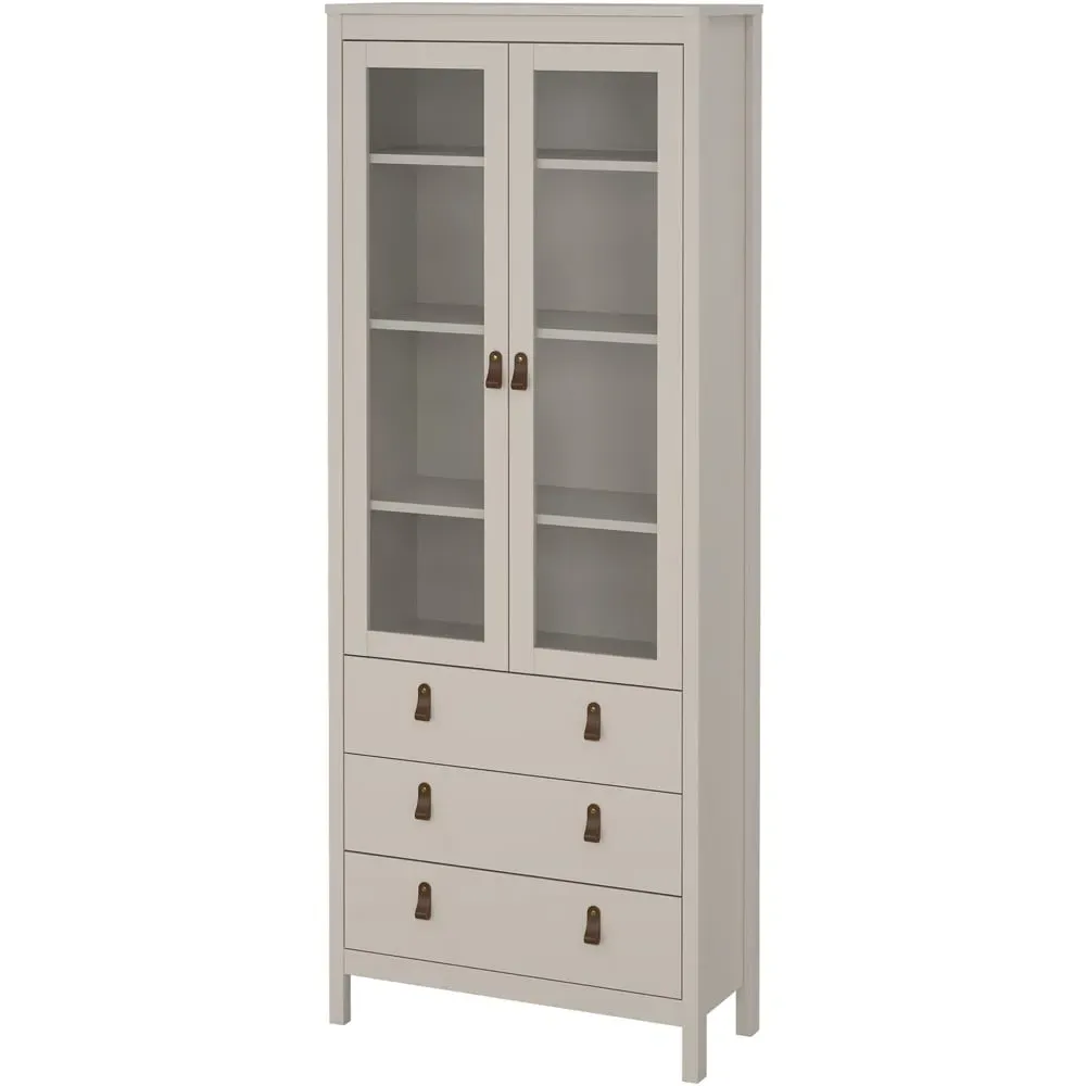 Barcelona 2 Door 3 Drawer Glass China Cabinet - Cashmere