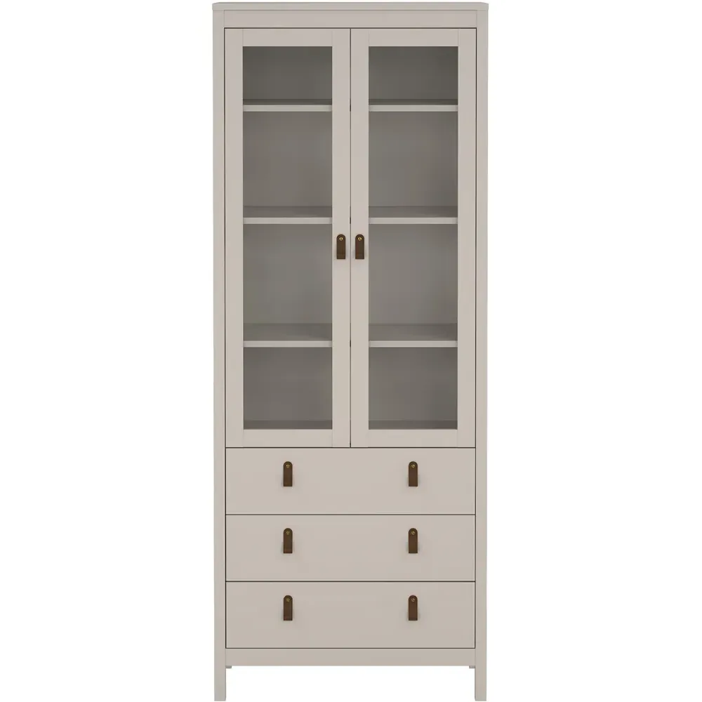 Barcelona 2 Door 3 Drawer Glass China Cabinet - Cashmere