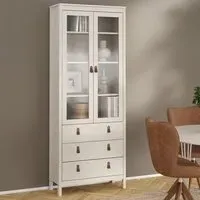 Barcelona 2 Door 3 Drawer Glass China Cabinet - Cashmere