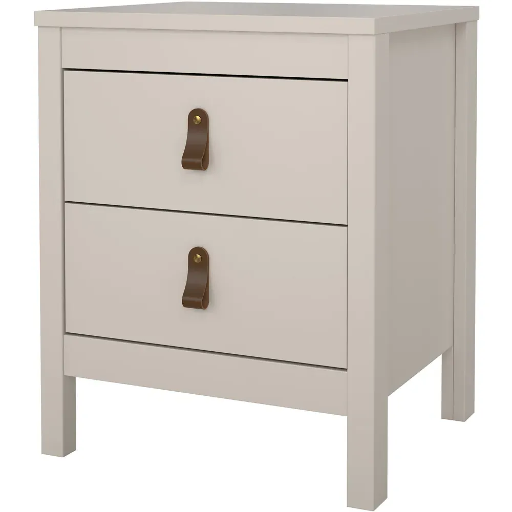 Barcelona 2 Drawer Bedside Table - Cashmere