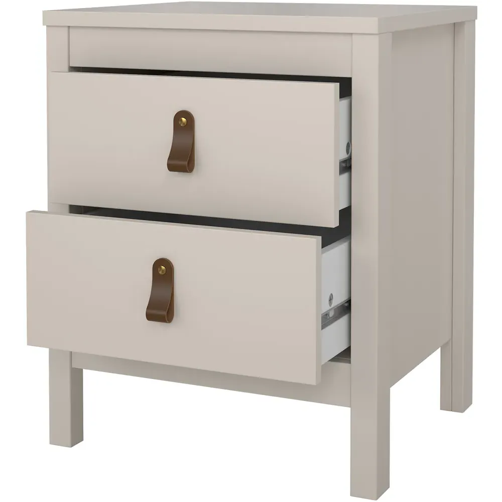 Barcelona 2 Drawer Bedside Table - Cashmere
