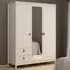 Barcelona 3 Door 2 Drawer Wardrobe with Mirror - Cashmere