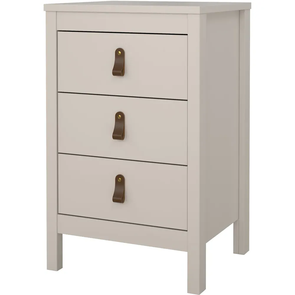 Barcelona 3 Drawer Bedside Table - Cashmere