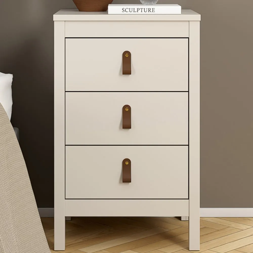 Barcelona 3 Drawer Bedside Table - Cashmere