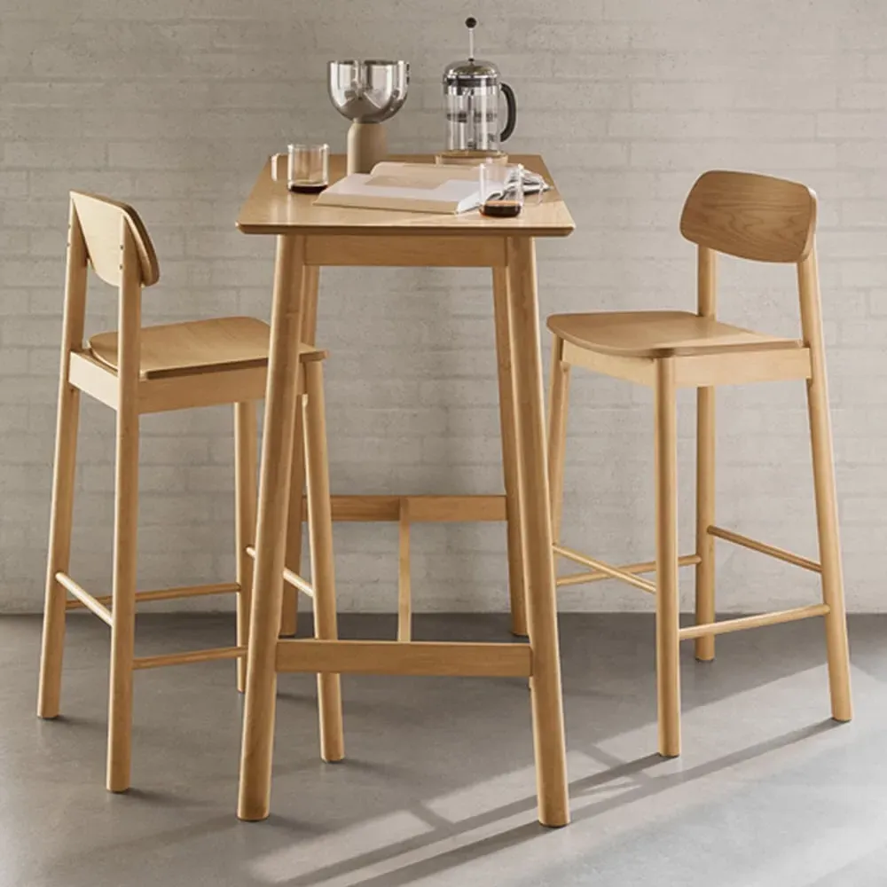 Barlow 2-Seater Bar Dining Table - Matt Oak