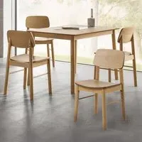 Barlow 4-Seater Rectangular Dining Table - Matt Oak