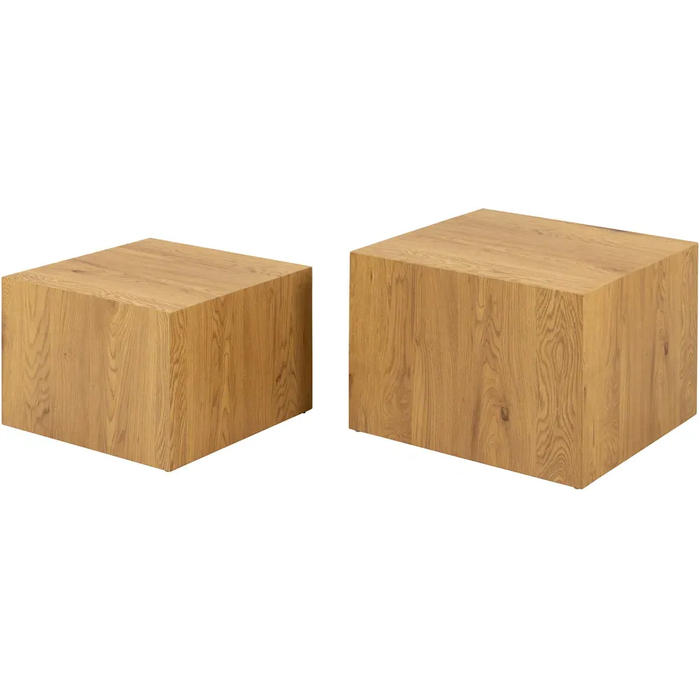 Dice Square Coffee Table Set of 2 - Brown