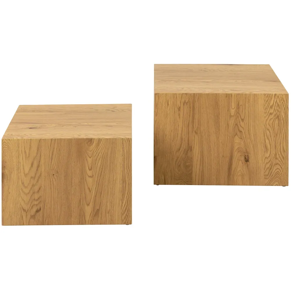Dice Square Coffee Table Set of 2 - Brown
