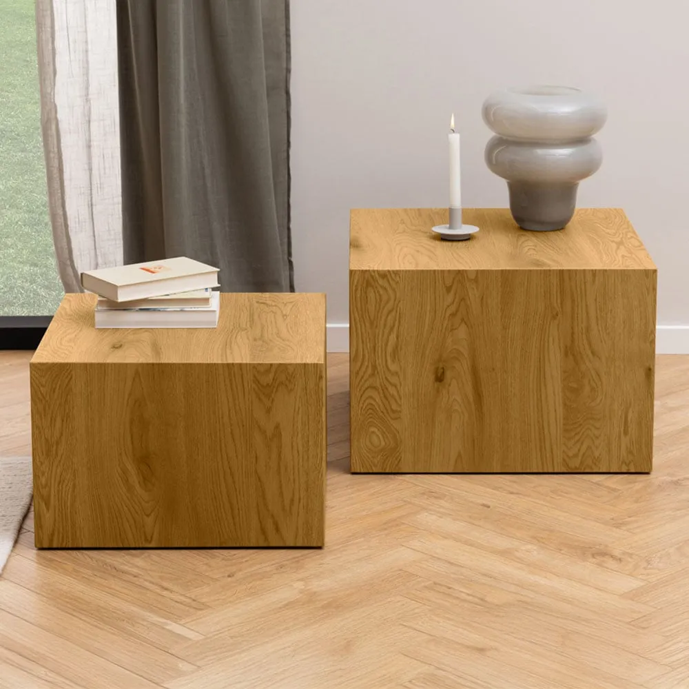 Dice Square Coffee Table Set of 2 - Brown image