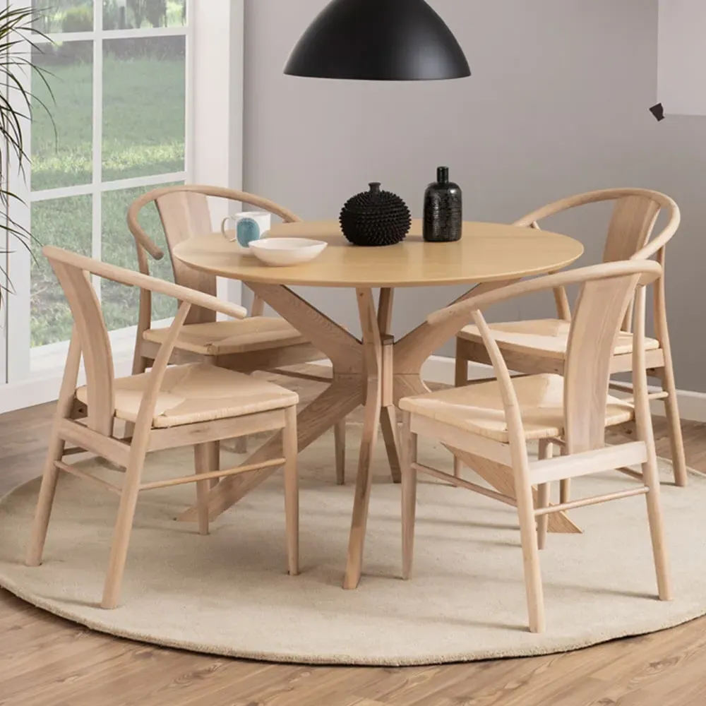 Duncan 4-Seater Round Dining Table - White Oak image