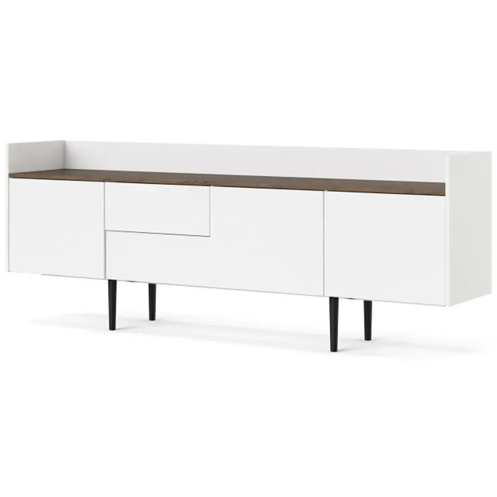 Florence 3 Door 2 Drawer Sideboard - White, Walnut