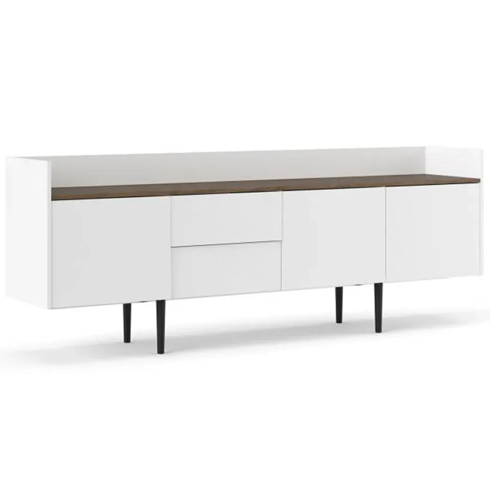 Florence 3 Door 2 Drawer Sideboard - White, Walnut