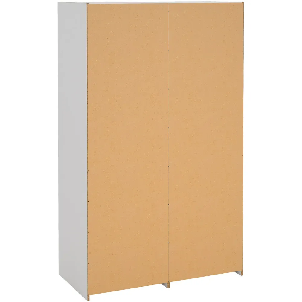 Line 2 Sliding Door Wardrobe with 4 Drawers - White