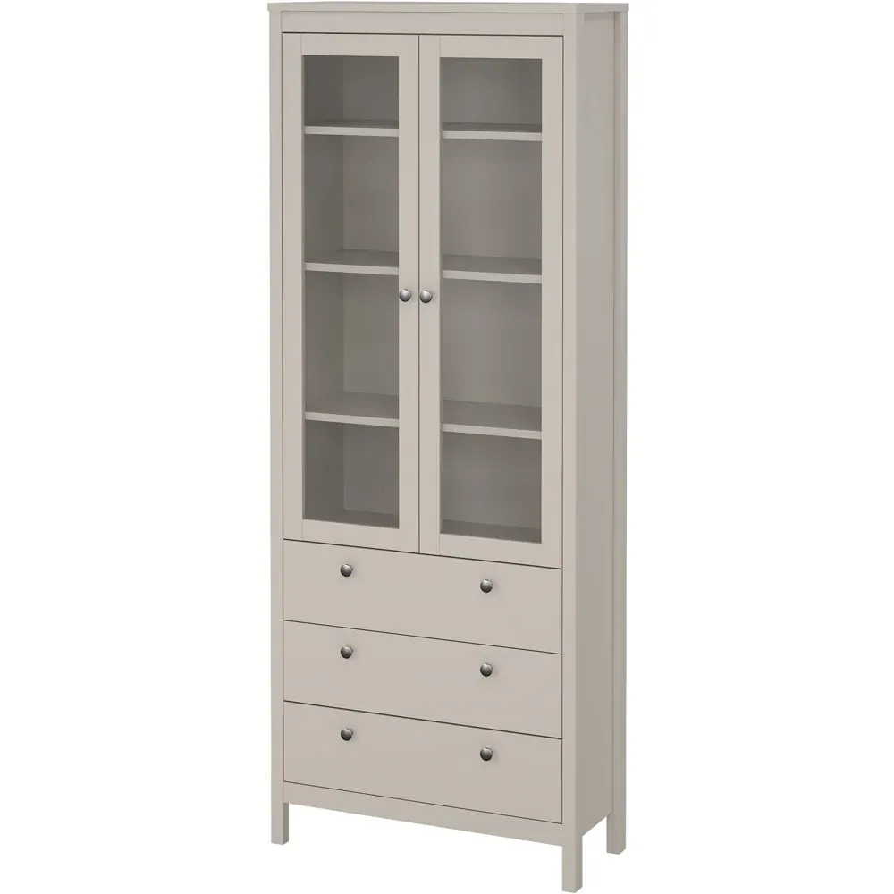 Madrid 2 Door 3 Drawer Glass China Cabinet - Cashmere
