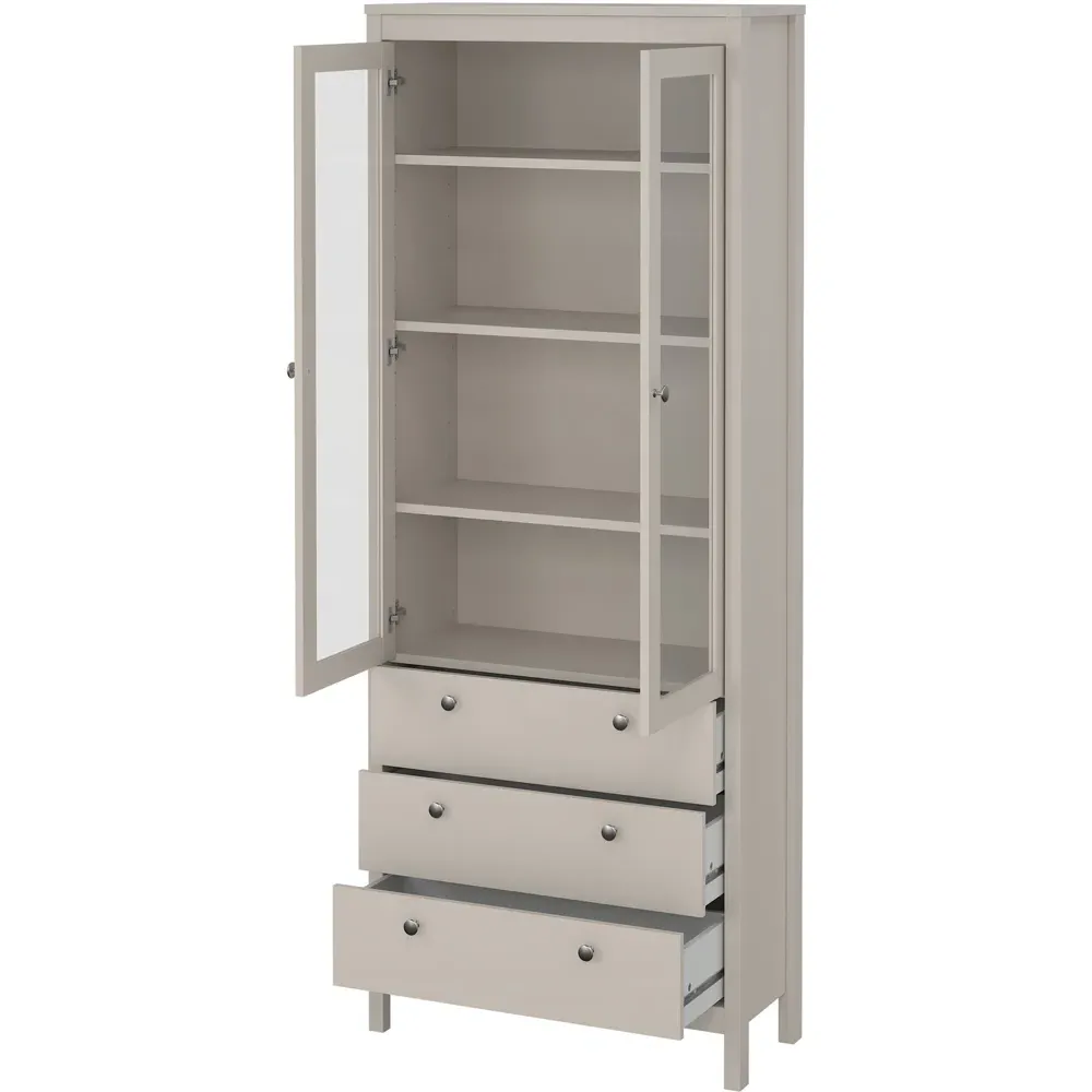 Madrid 2 Door 3 Drawer Glass China Cabinet - Cashmere
