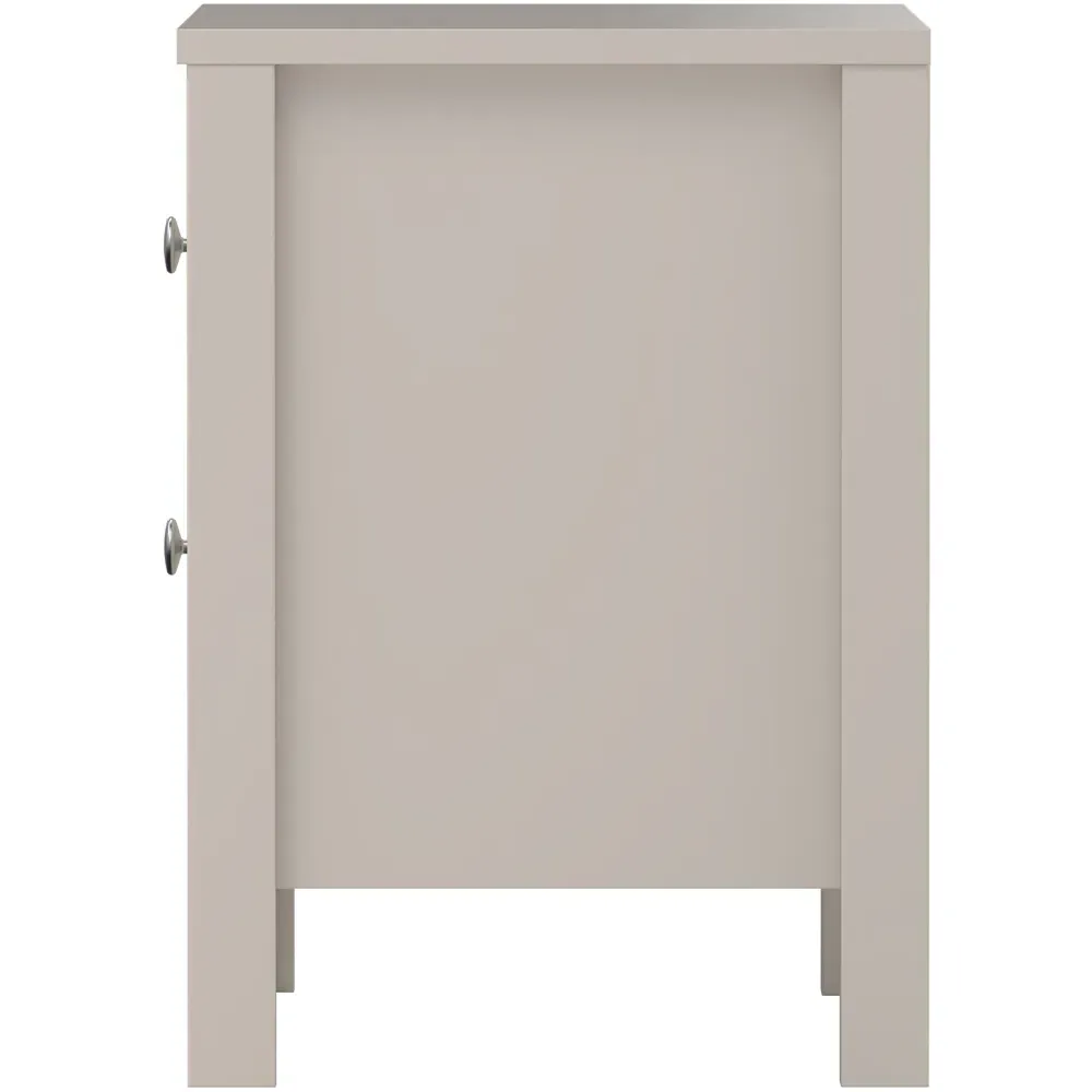 Madrid 2 Drawer Bedside Table - Cashmere