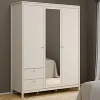 Madrid 3 Door 2 Drawer Wardrobe with Mirror - Cashmere