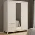Madrid 3 Door 2 Drawer Wardrobe with Mirror - Cashmere