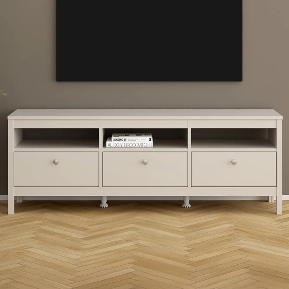 Madrid 3 Drawer 3 Shelf TV Unit - Cashmere image