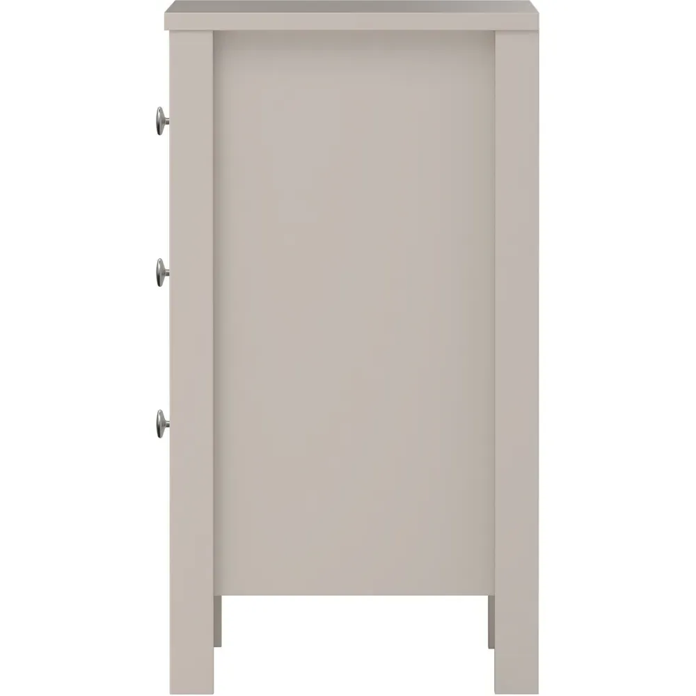 Madrid 3 Drawer Bedside Table - Cashmere