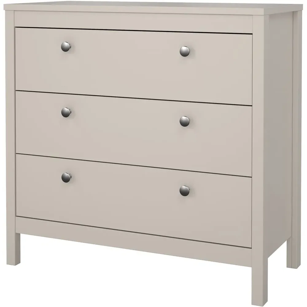 Madrid 3 Drawer Chest of Drawers - Cashmere
