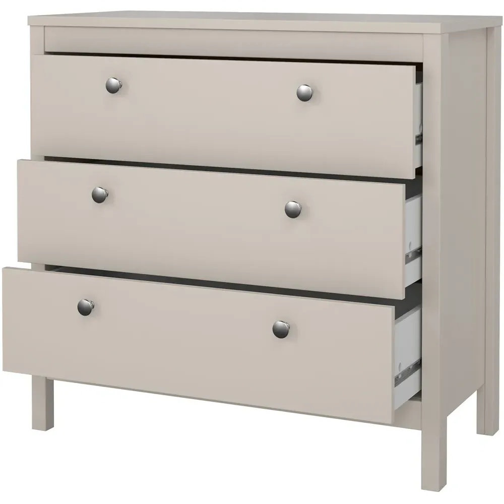 Madrid 3 Drawer Chest of Drawers - Cashmere
