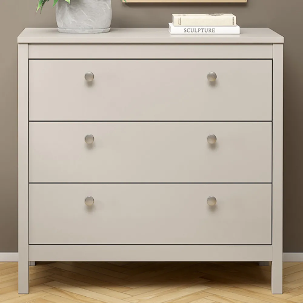 Madrid 3 Drawer Chest of Drawers - Cashmere