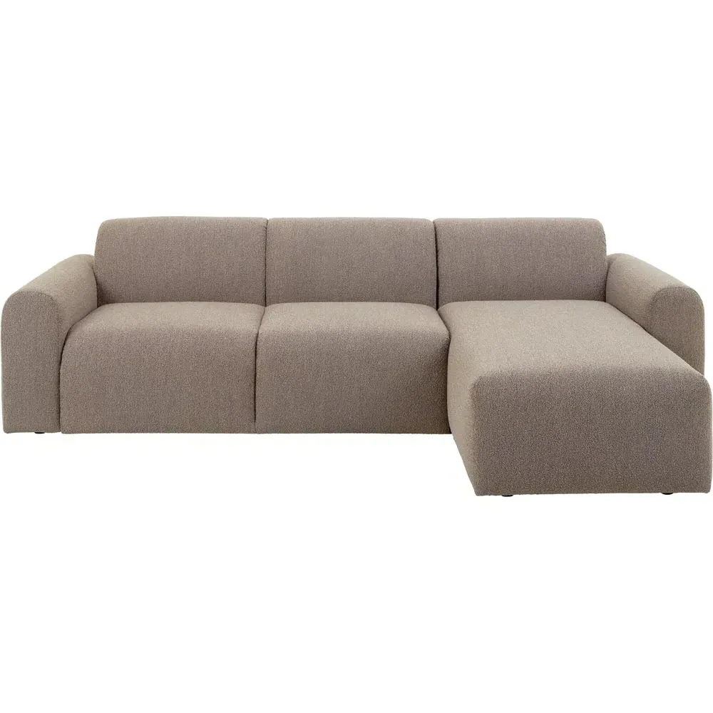 Midfield 2-Seater Left Hand Chaise Longue - Beige, Boucle