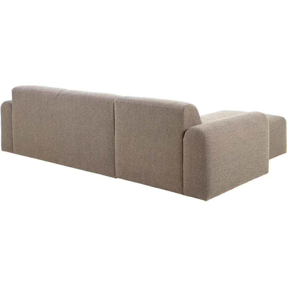 Midfield 2-Seater Right Hand Chaise Longue - Beige, Boucle