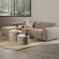 Midfield 2-Seater Right Hand Chaise Longue - Beige, Boucle