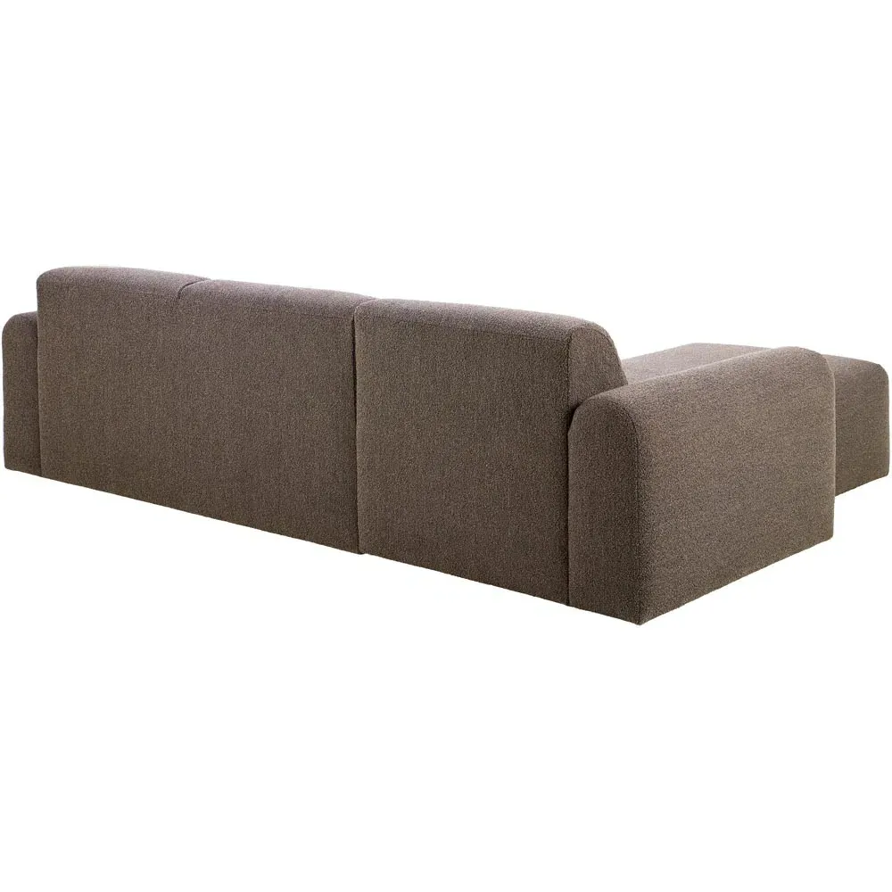 Midfield 2-Seater Right Hand Chaise Longue - Taupe, Boucle