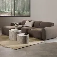 Midfield 2-Seater Right Hand Chaise Longue - Taupe, Boucle