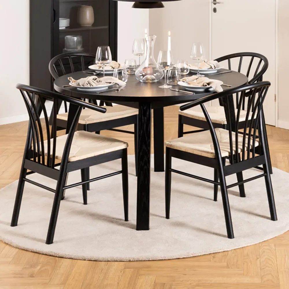 Montreux Cassandra Round Extendable Dining Table - Black image