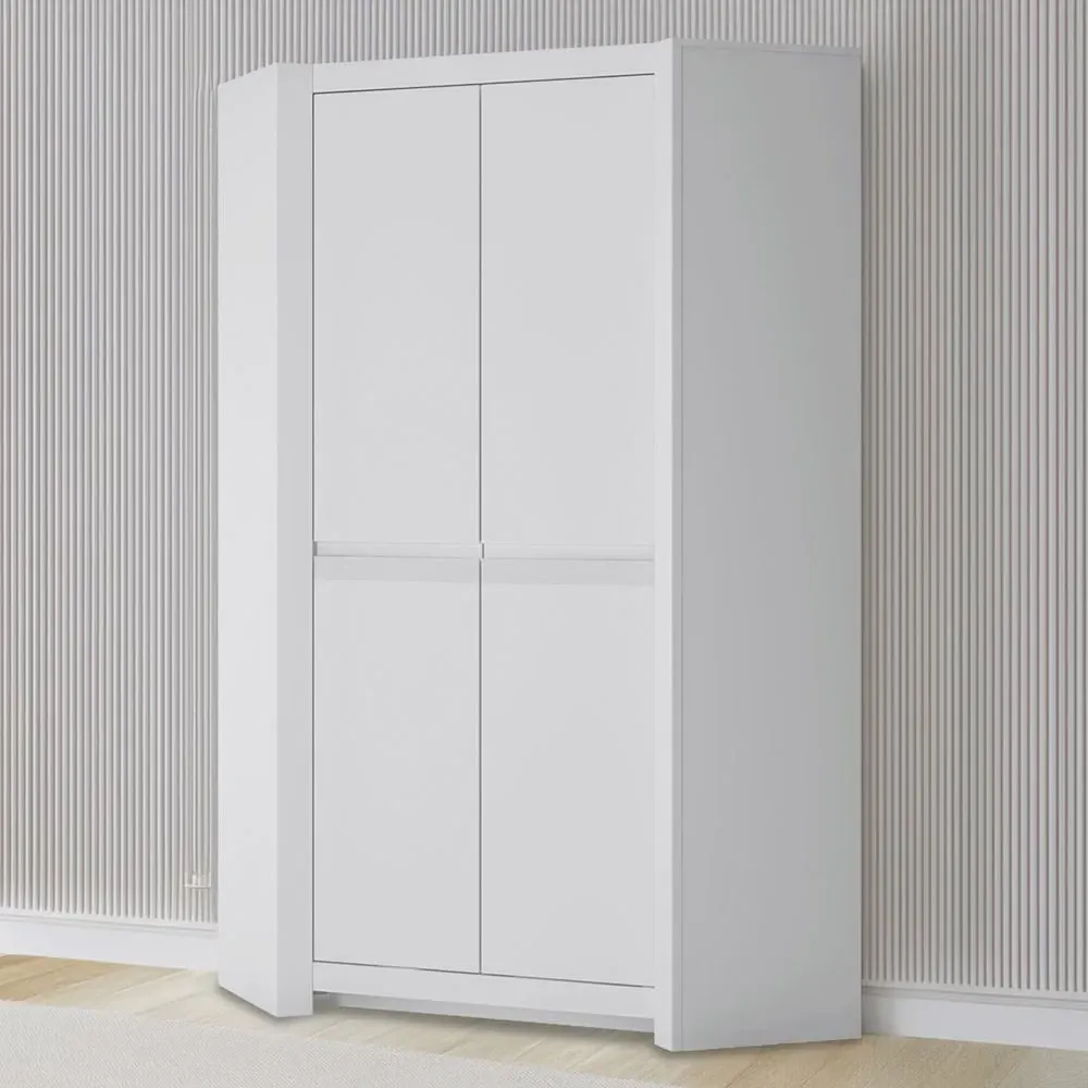 Novi 2 Door Corner Wardrobe - Alpine White