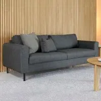 Omaha 3-Seater Sofa - Dark Grey, Basel Fabric