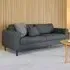 Omaha 3-Seater Sofa - Dark Grey, Basel Fabric