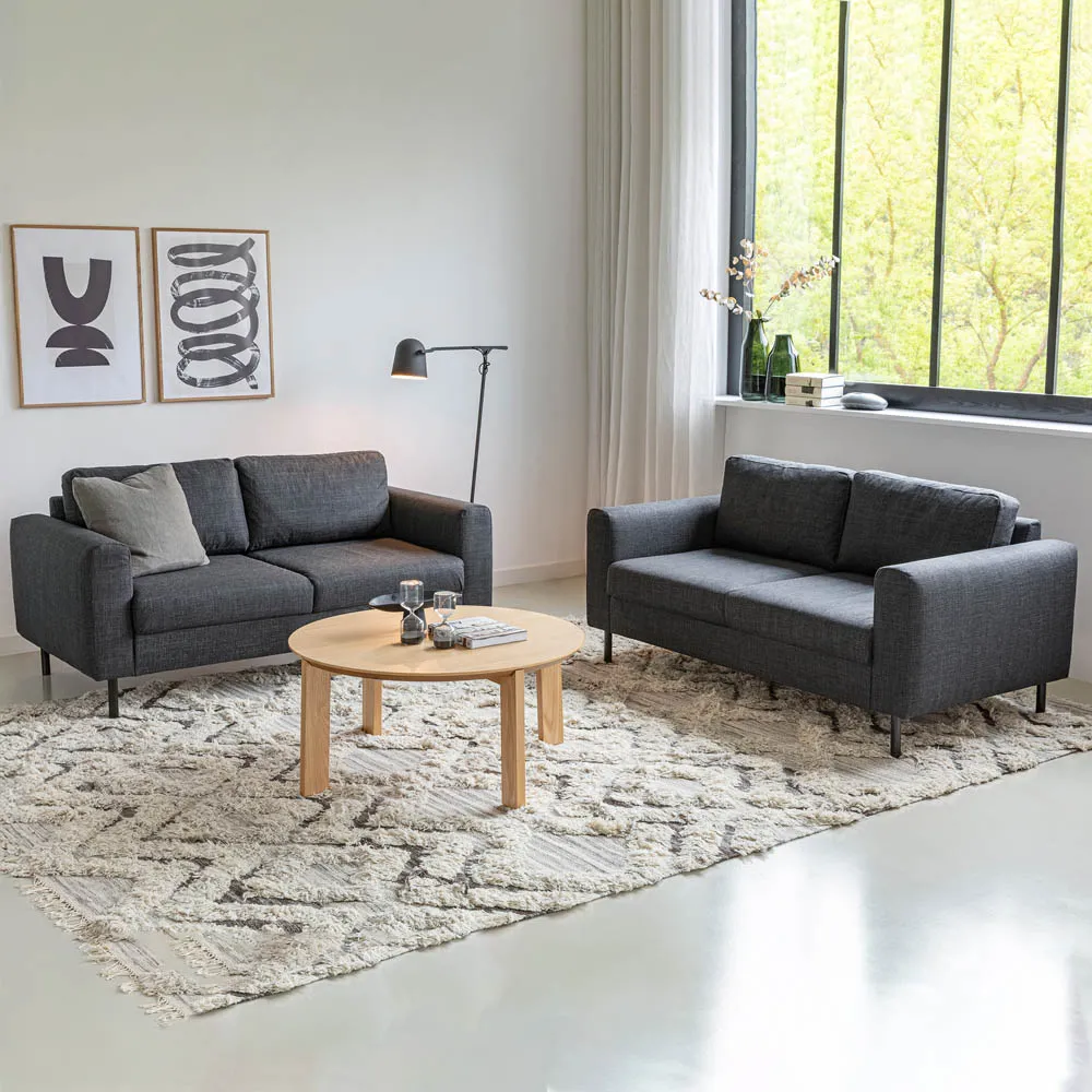 Omaha 4-Seater Sofa Set - Dark Grey, Basel Fabric