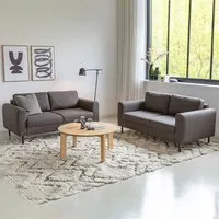 Omaha 4-Seater Sofa Set - Light Grey Brown, Basel Fabric