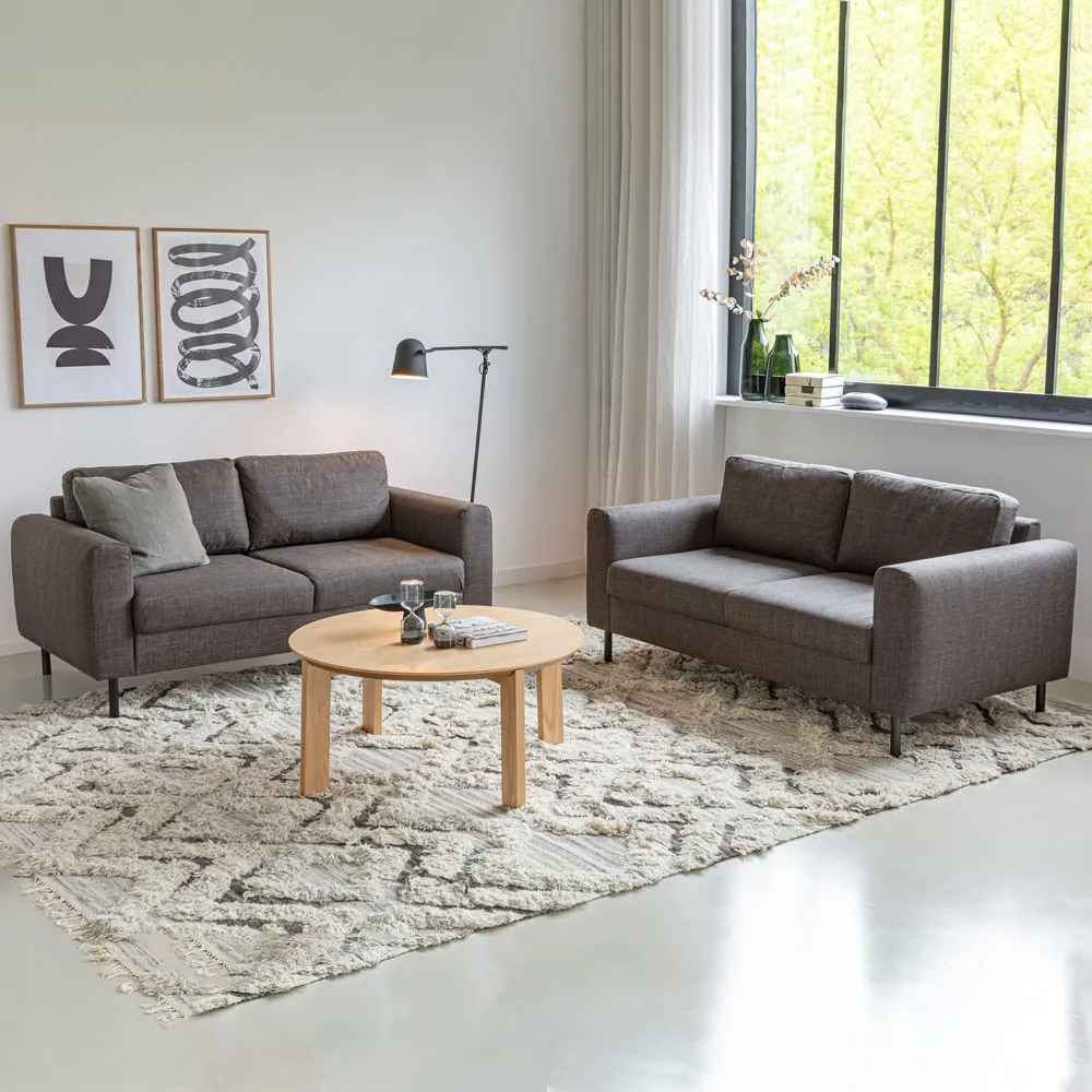 Omaha 4-Seater Sofa Set - Light Grey Brown, Basel Fabric