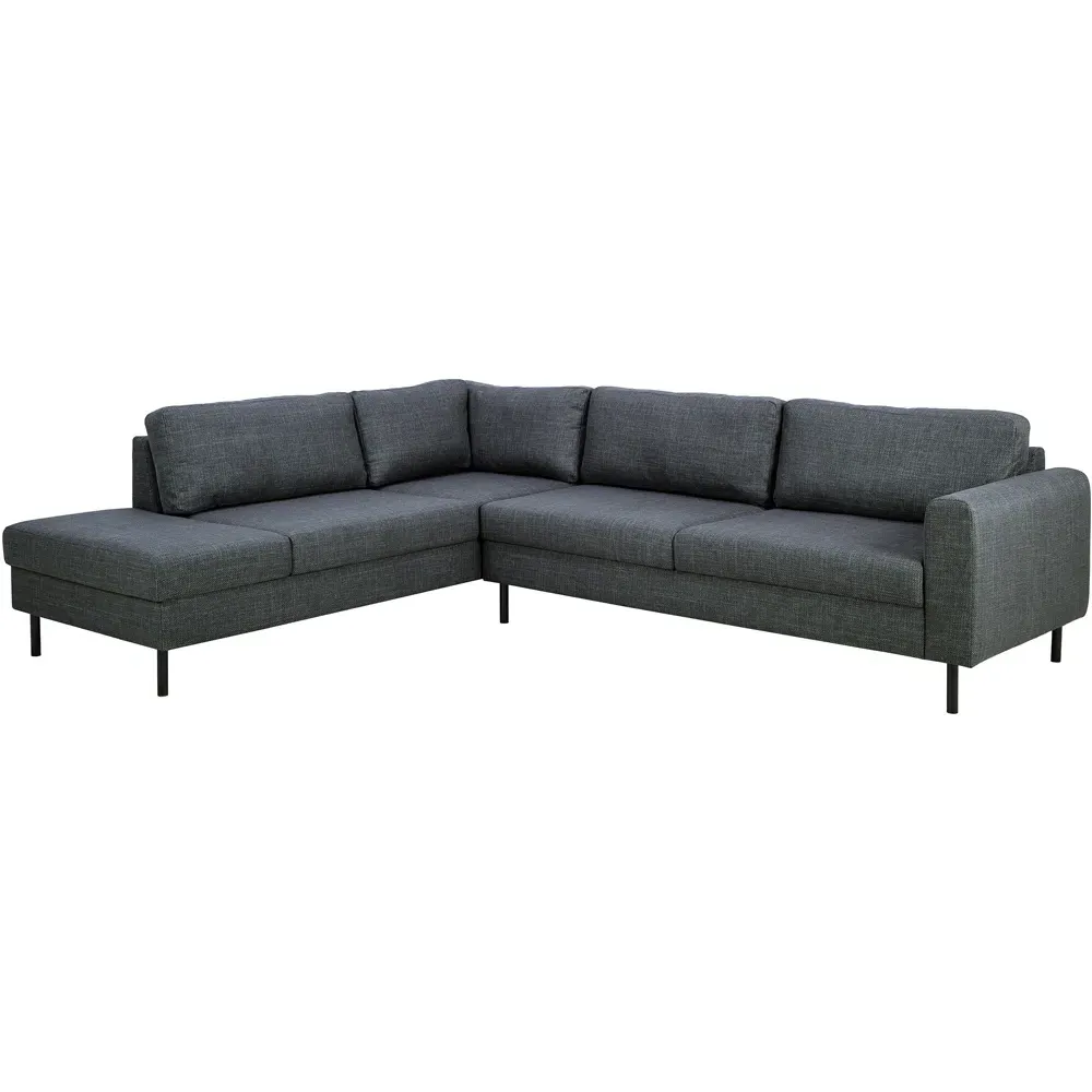 Omaha 5-Seater Right Hand Corner Sofa - Dark Grey, Fabric