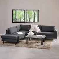 Omaha 5-Seater Right Hand Corner Sofa - Dark Grey, Fabric