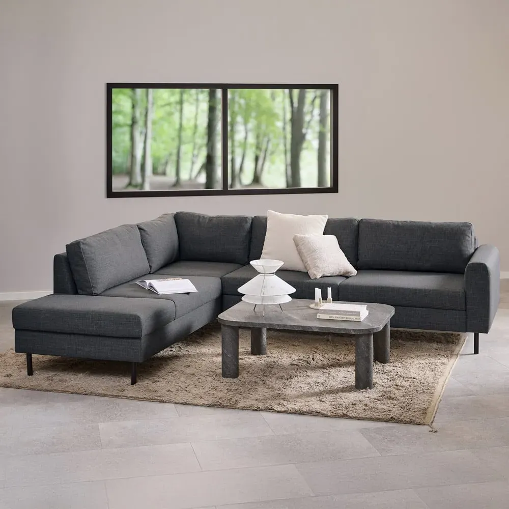 Omaha 5-Seater Right Hand Corner Sofa - Dark Grey, Fabric image