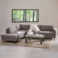 Omaha 5-Seater Right Hand Corner Sofa - Light Grey, Fabric