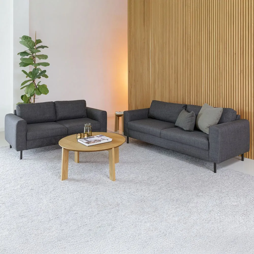 Omaha 5-Seater Sofa Set - Dark Grey, Basel Fabric